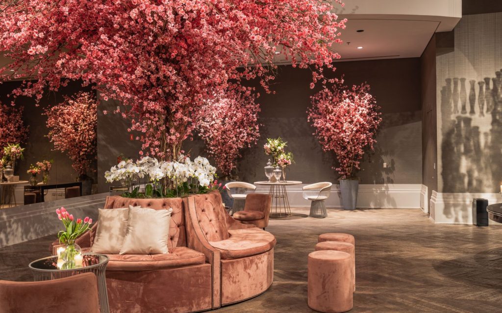 Elegant indoor lounge featuring cherry blossom decorations and plush seating for a sophisticated ambiance. — 5 Great Reasons